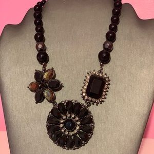 Premier Designs - Black Flower Necklace
